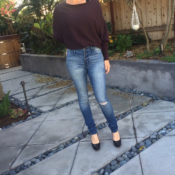 Abercrombie mid rise washed skinny jeans