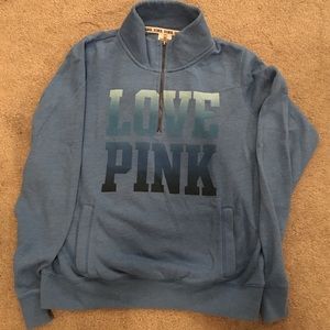 Pink half zip hoodie... Size Medium