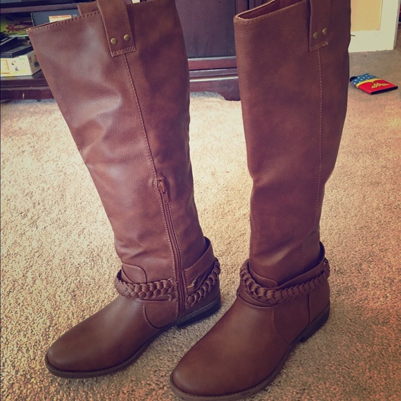 Brown riding boots