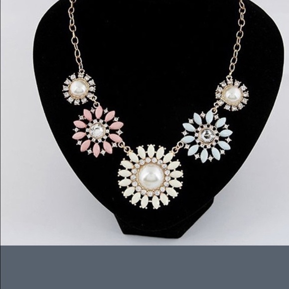 Pastel flower statement necklace