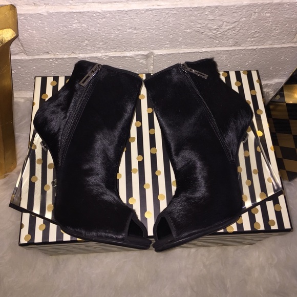 CYBER MONDAY❗️Perfection. Calf Hair Lucite Wedges. - Picture 4 of 4