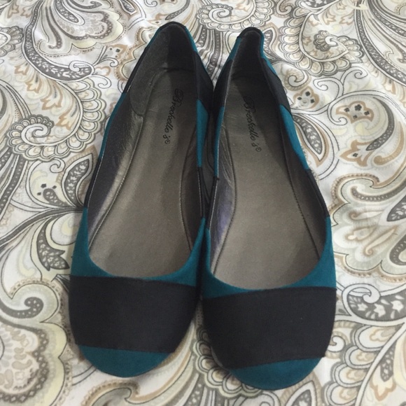 Teal and Black flats