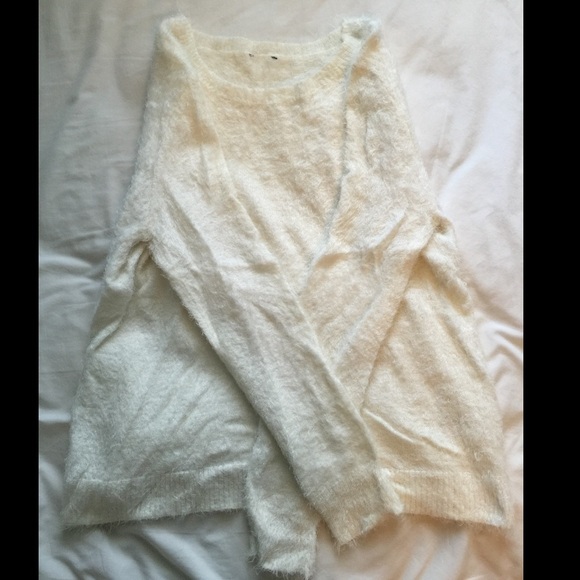 White nylon oversized sweater
