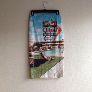 Top shop graphic midi skirt