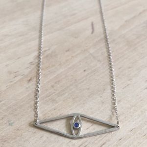 Evil eye silver necklace