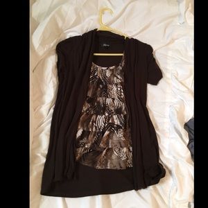 Brown and tan dress shirt