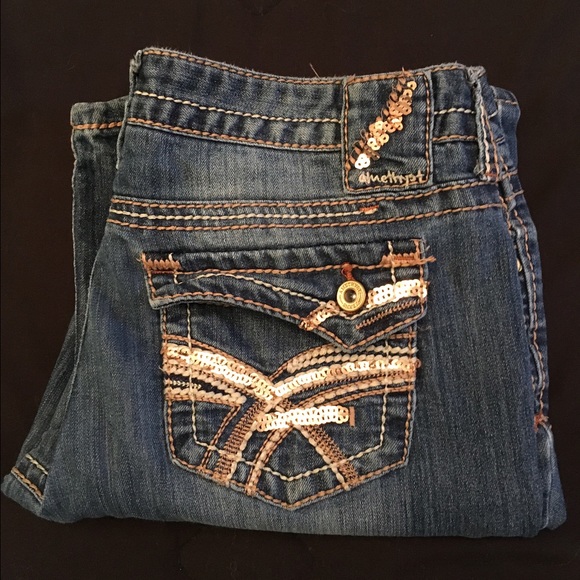 Gold Detailed Amethyst Jeans