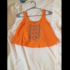 Orange crop top