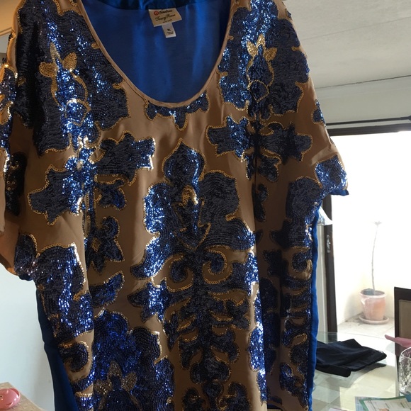 Xlrg Tracey Reese for target sequins top blue/tan