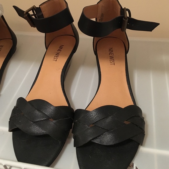 Nine West Mini Wedge, ankle strap w/ buckle sandal