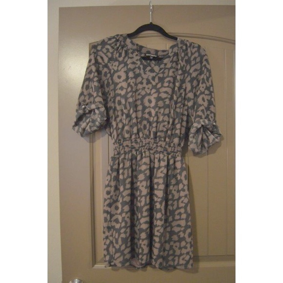 Express lavender and gray cheetah print dress