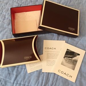 Coach boxes 2 with coach tissue paper and cards