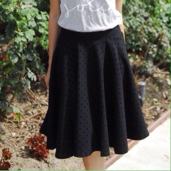 Relished Black Polka Dot Swing Skirt - Picture 2 of 3