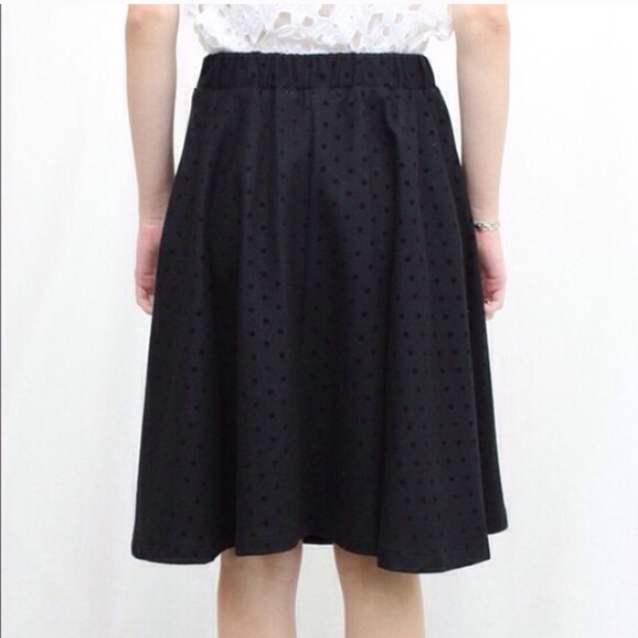 Relished Black Polka Dot Swing Skirt - Picture 3 of 3