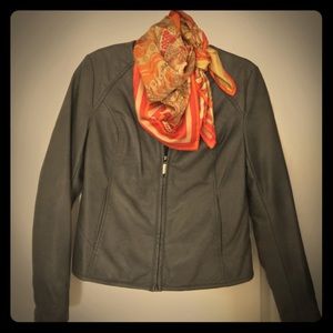Faux-Leather Basic Jacket