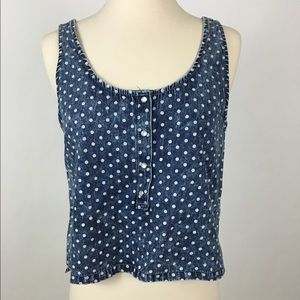 New Forever 21 Blue & White, Polka Dot Tank Top