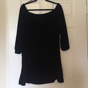 Zara off the shoulder Black Velvet Dress