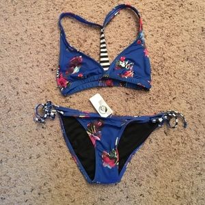 Volcom Blue Floral Bikini