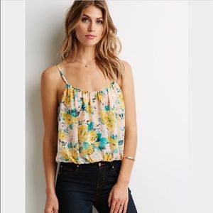 New Forever 21 Multicolor Floral Chiffon Cami