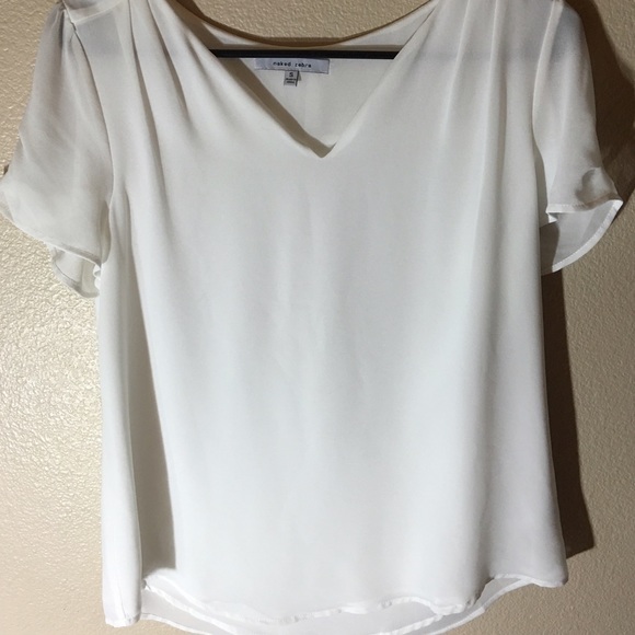 Cute White Chiffon Ooh La La blouse !🌷