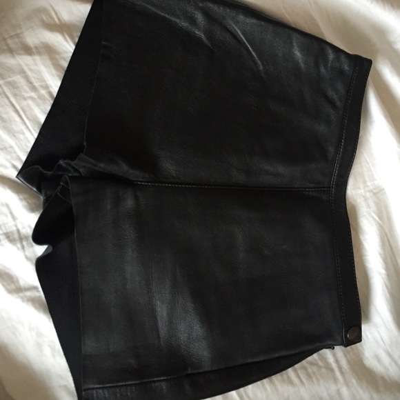 High waisted leather pants