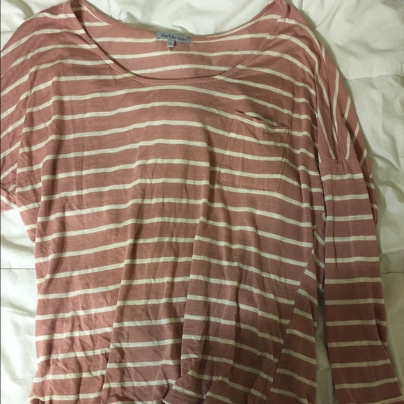 Dusty rose stripped  shirt