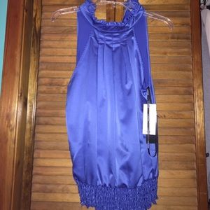 Blue Satin halter top