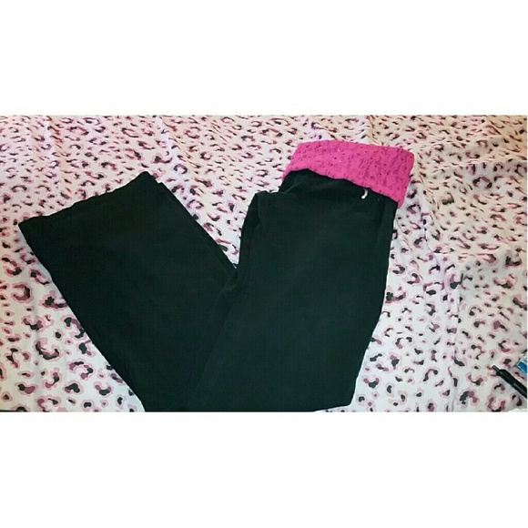 PINK fold over boot cut yoga pants