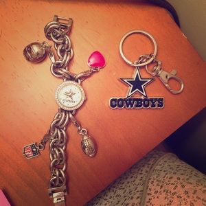 Dallas Cowboys Charm Bracelet Watch, FREE keychain