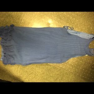 Tibi high neck cornflower blue chiffon dress 4