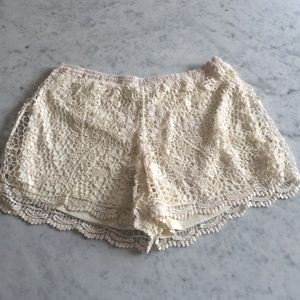 Ivory Crochet Shorts