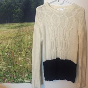 Black and White Cableknit Sweater