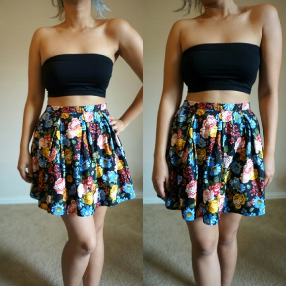 Floral midi ball skirt