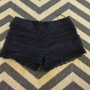 Navy Blue Lace Shorts