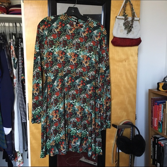 Zara Floral Bell Sleeve Dress