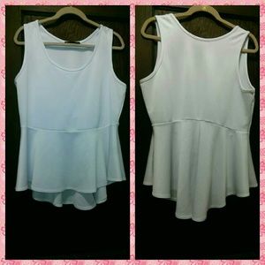 Hi-lo peplum tank top