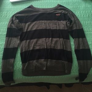 Gray and navy striped hollister sweater