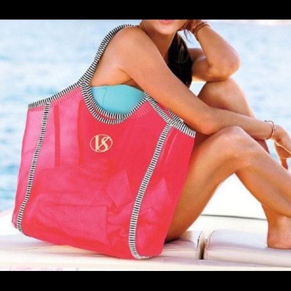 Victoria's Secret Coral Mesh Beach bag!!