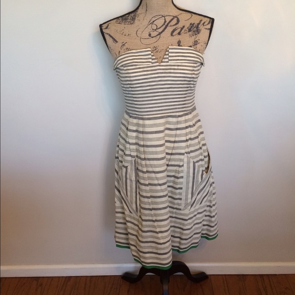Anthropologie Dresses & Skirts - Anthro Navy and cream striped dress