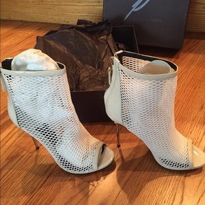 B Brian Atwood mesh caged heel