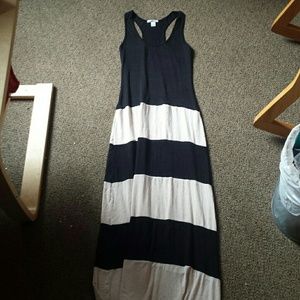 Black and Nude Maxi Dress