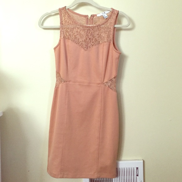 Tan lace dress!