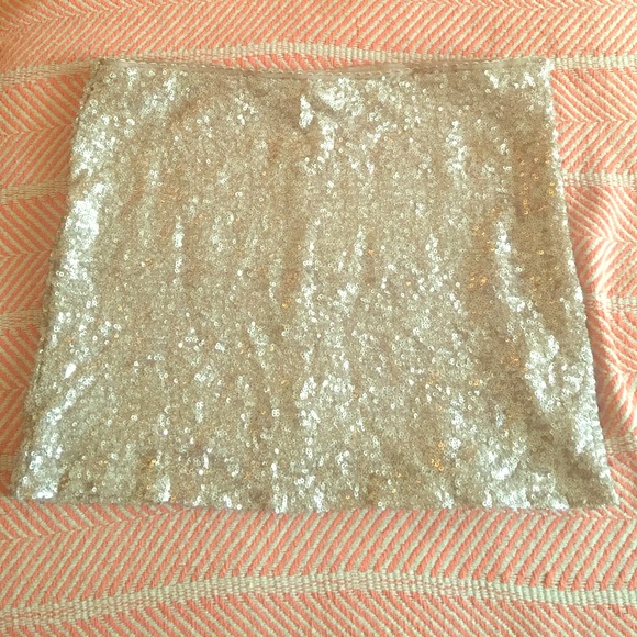 Gold sequin mini skirt
