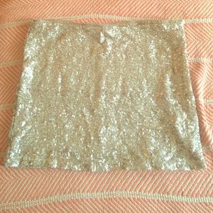 Gold sequin mini skirt