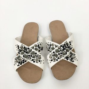 New Vera Wang Footbed Rhinestones Sandals, 6.5 M