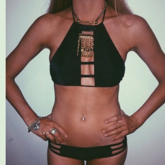 NWT High neck halter sexy swimsuit Large