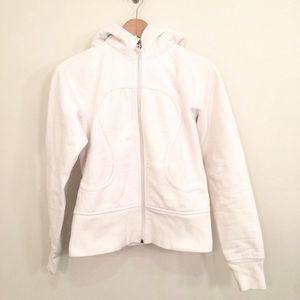 Lululemon White Scuba Zip-up Hoodie Jacket