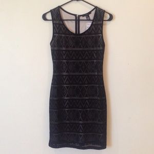 Black and Beige Bodycon Dress