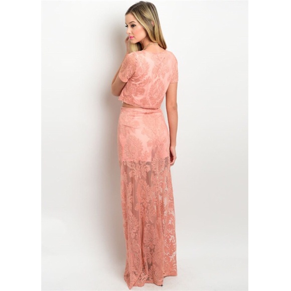 New BLUSH MAUVE set (skirt + crop top) - Picture 4 of 7