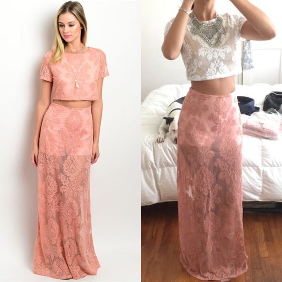 New BLUSH MAUVE set (skirt + crop top) - Picture 3 of 7